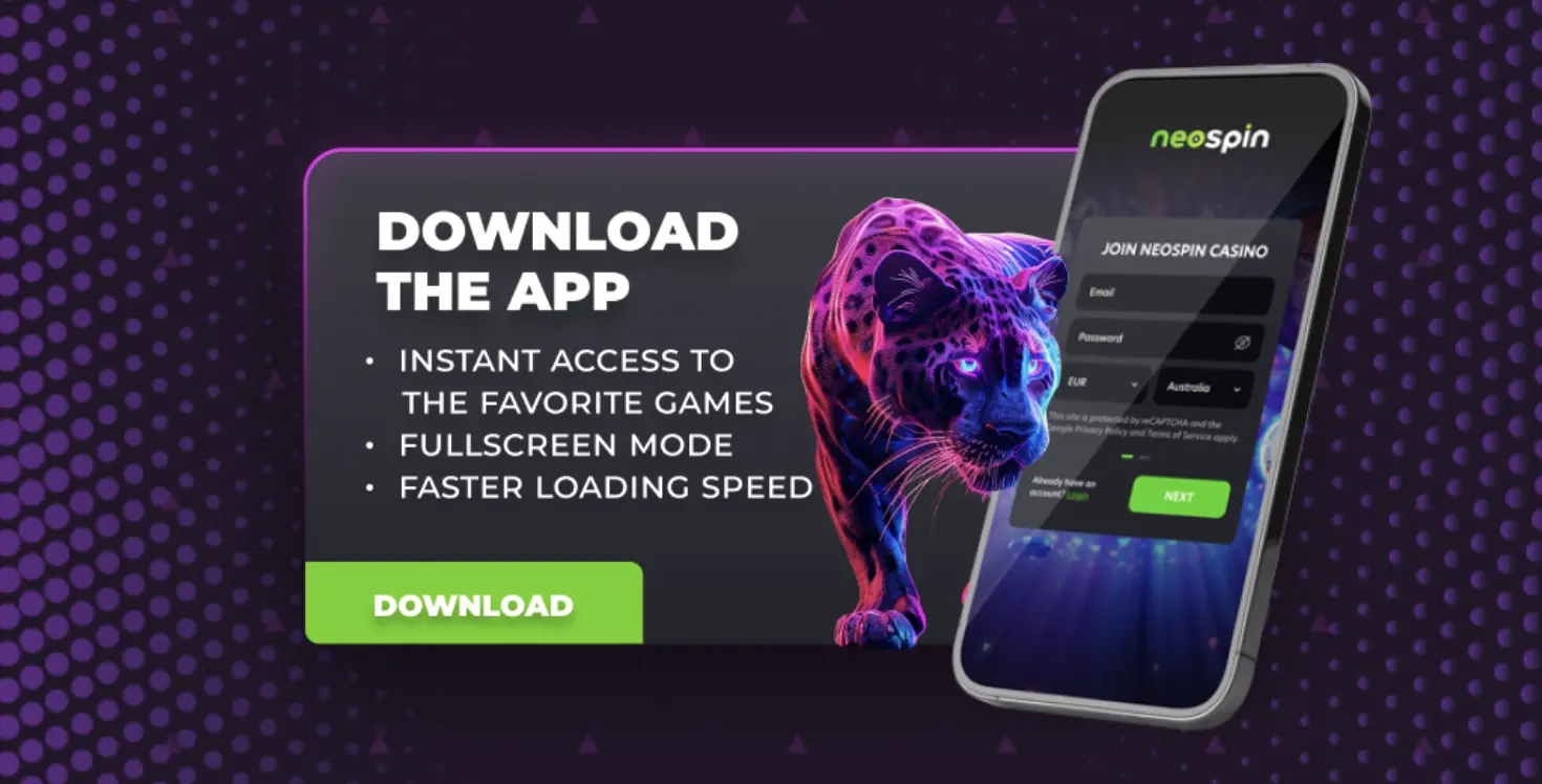 Download app banner Neo Spin Casino Australia