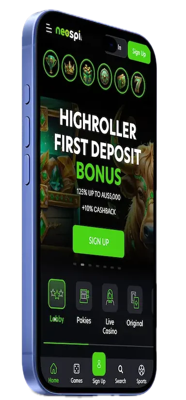 NeoSpin Mobile App Interface illustration