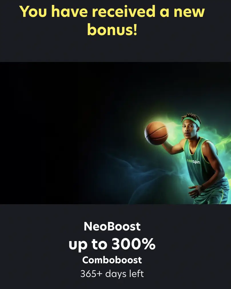 Neospin bonus banner for sport betting