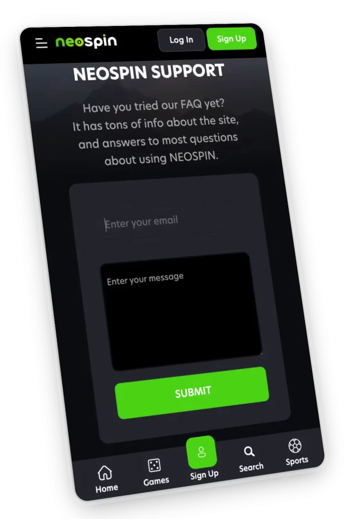 neospin support form